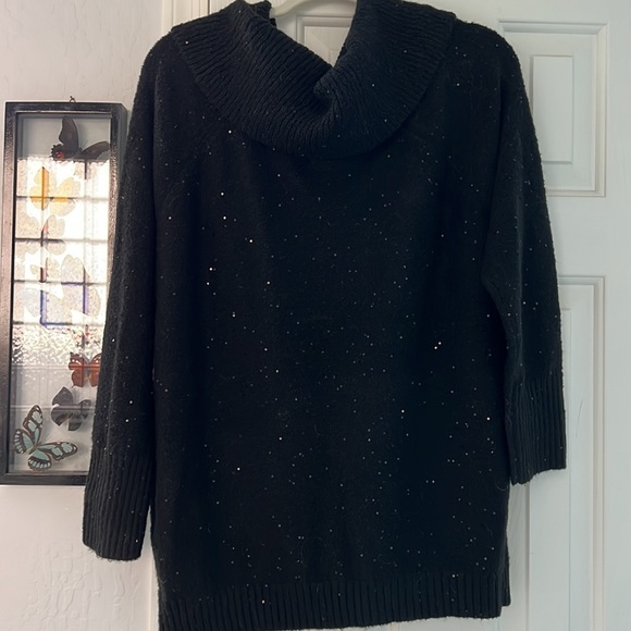 NWT! Chico’s Holiday Cowl Neck Sweater with sequins - Picture 3 of 6